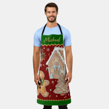 Natal Baking Apron, House, Gingerbird Man