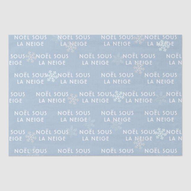 Natal Branco em Papel de Seda Francês Azul Claro (Frente )