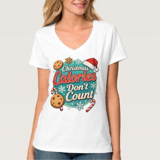 Natal Calorias Não Contam Camisa Divertida do Papa