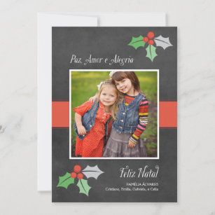 Natal Cartão Fotográfico   Paz Amor e Alegria