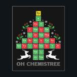 Natal Chemistree Science Mesas Periódicas Xmas<br><div class="desc">Perfeito para eventos ou festas de Natal e um presente legal para ele ou para ela. Compartilhe algumas risadas com sua família ou amigos e mostre seu lado de humor com esta engraçada design de Natal.</div>
