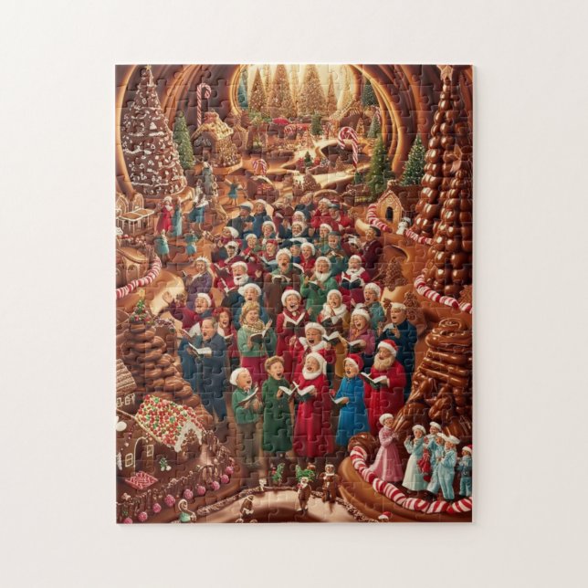 Natal Choco-Carol: Quebra-cabeça de Harmonia Doce (Vertical)