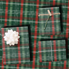 Natal Clássico Vermelho e Verde Xadrez de Natal