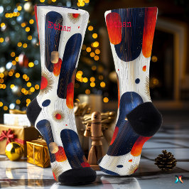 Natal com Starburst Radiante com Vermelho e Azul