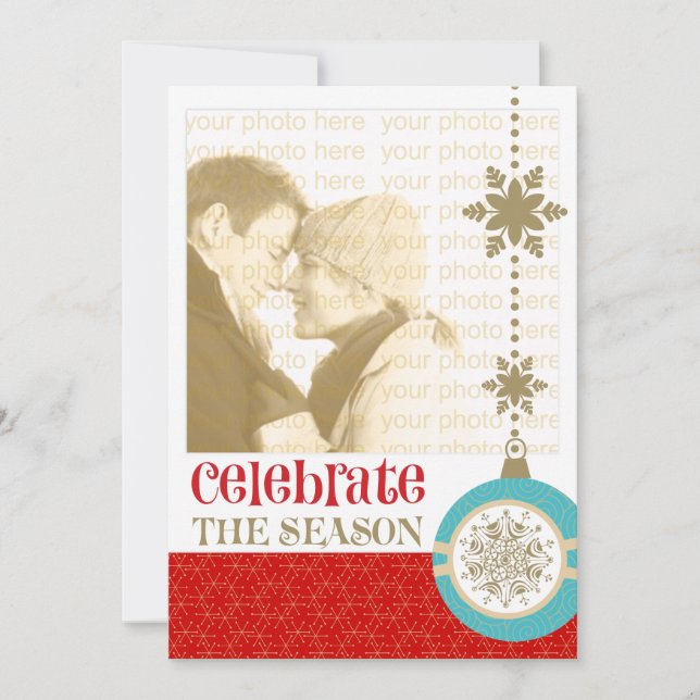 Natal Contemporâneo 5 x 7 Cartões com fotos (Frente)