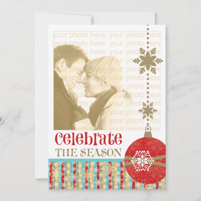 Natal Contemporâneo 5 x 7 Cartões com fotos (Frente)