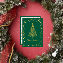 Natal Contemporâneo Elegante Verde e Dourado