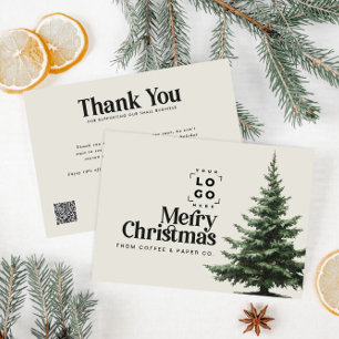 Natal corporativo seu logotipo Código QR obrigado 