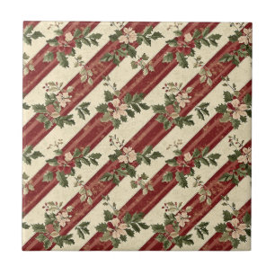 Natal Country Vermelho Floral Listra Verde