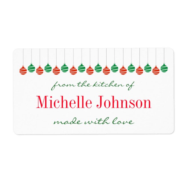 Natal Da cozinha das etiquetas de comidas caseiras (Frente)