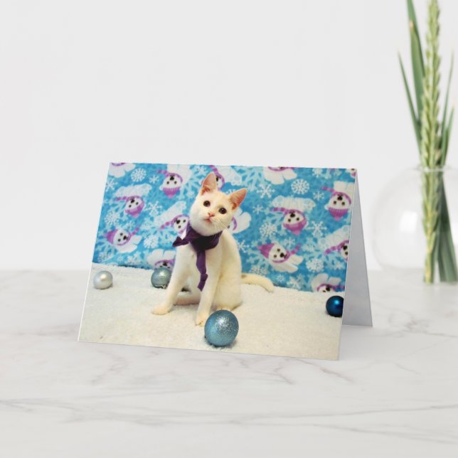 Natal de Audrey - Cartão de Natal de Gato/Gato (Frente)