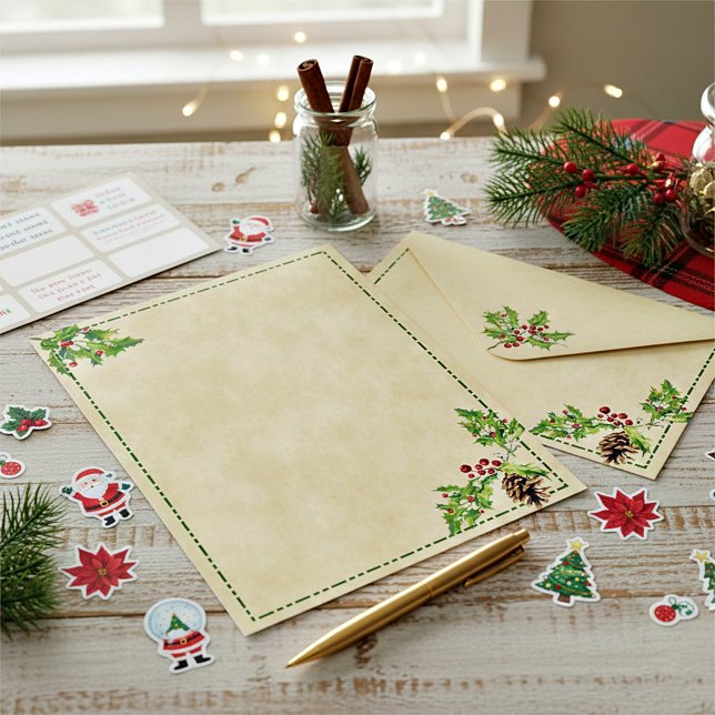 Natal de azevinho e pinha de pinheiro (Criador carregado)