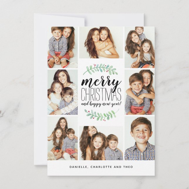 Natal de Colagem de 8 Fotos do Feriado de Garland  (Frente)