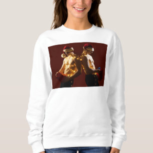 Natal de homens sem camisa costas com costas do Sl