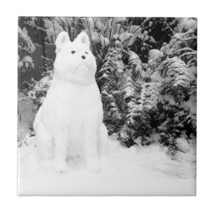 Natal de um cão de neve engraçado