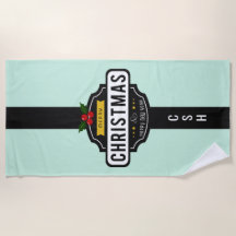 Natal Deseja uma toalha de monograma personalizada