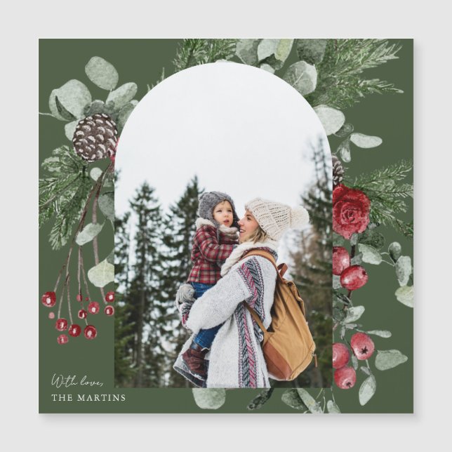 Natal do Arco de Fotos Botânica Verde Feriado (Frente)