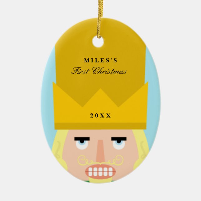 Natal do bebê do ornamento do Nutcracker o (Frente)