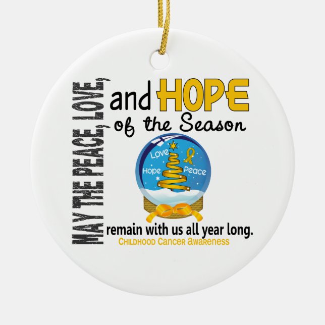 Natal do cancer da infância 3 ornamento do globo (Frente)