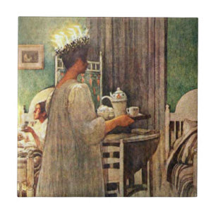 Natal do dia de Carl Larsson St Lucia na suecia