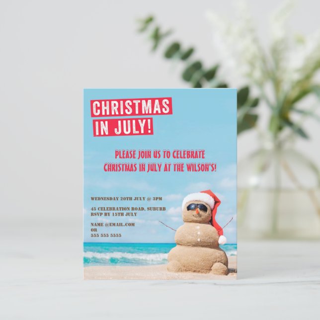 Natal Do Homem De Areia Em Julho Festa De Verão (Em pé/Frente)