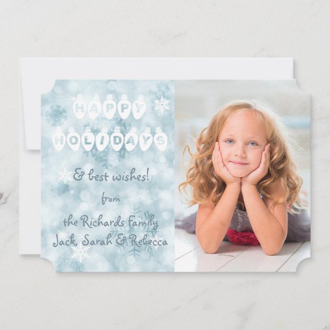 Natal do modelo de foto azul do livro de feriados  (Frente)