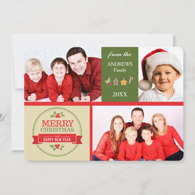 Natal do Modelo de Fotografia de Imagens Verdes Do (Frente)