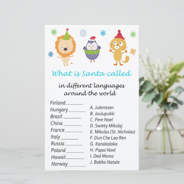 Natal dos animais de inverno em torno do jogo mund (Em pé/Frente)