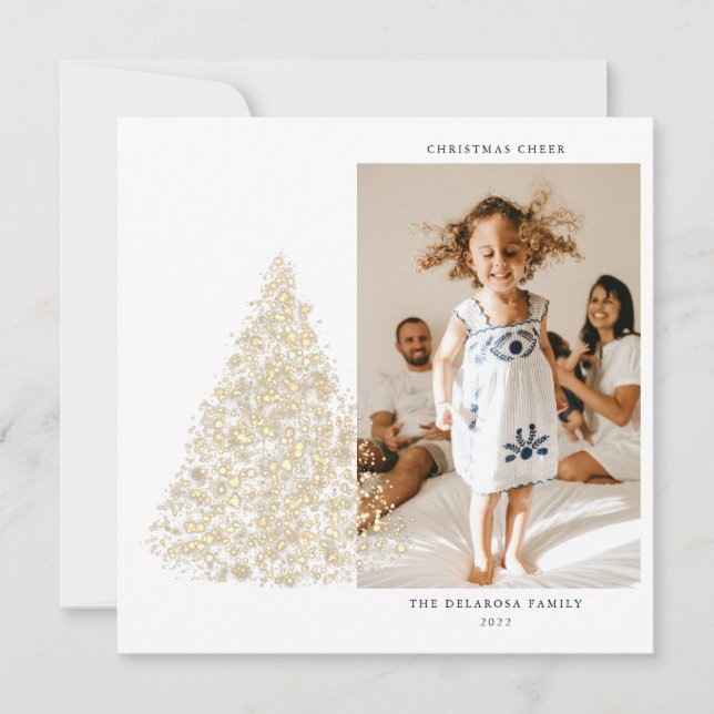 Natal Dourado da família de fotos com duas fotos (Frente)