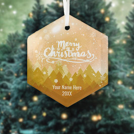 Natal Dourado e feliz da Floresta de Neve Cristal