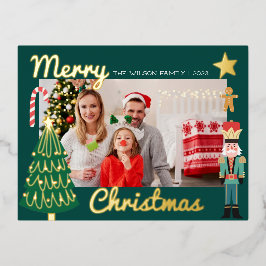 Natal Dourado Papai Noel Soldado Doce Família Foto