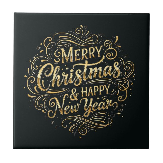 Natal e Feliz ano novo alegres e Dourados (Frente)