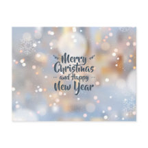 Natal e Feliz ano novo elegantes | Cartão Postal