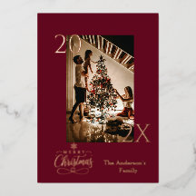 Natal Elegante em Burgundy Escuro e Dourado Rosa