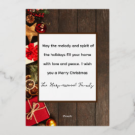 Natal elegante para a família de madeira Duas Foto