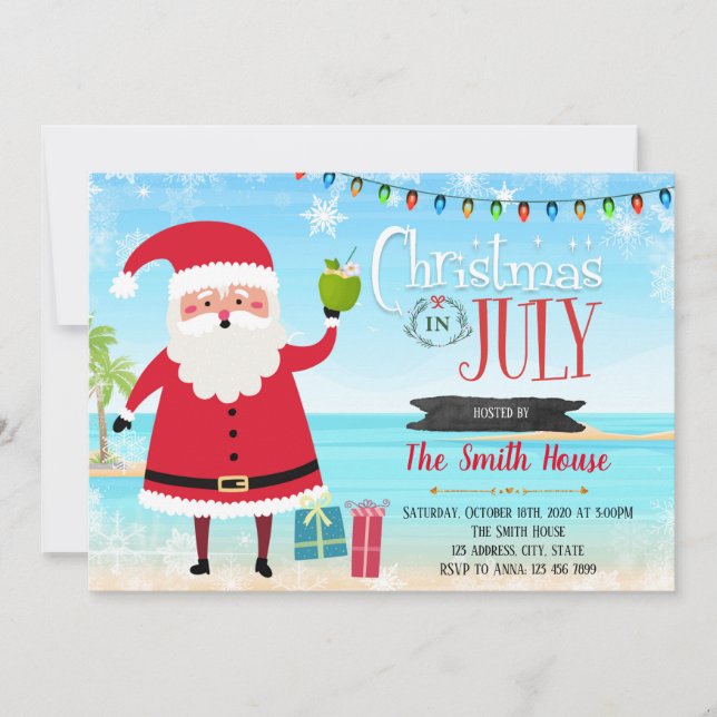Natal em convite de festas de julho (Frente)