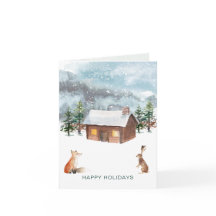 Natal em Woodland, animais com cartão de saudação