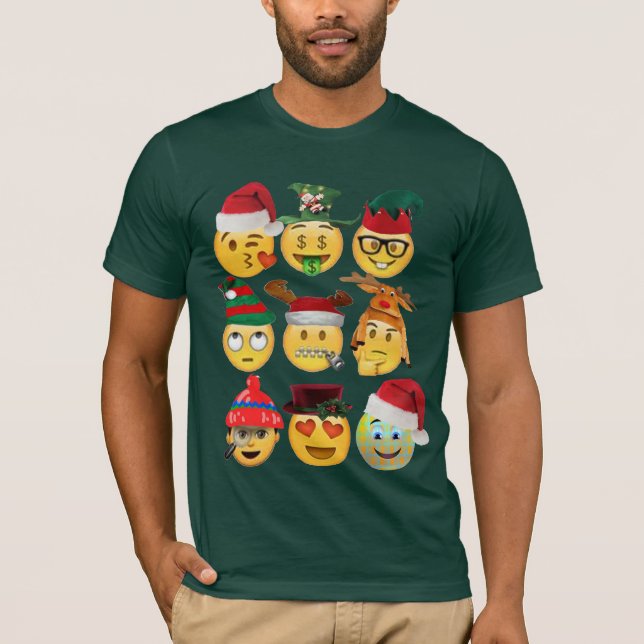 Natal emoji coleção de camisetas engraçadas de Nat (Frente)