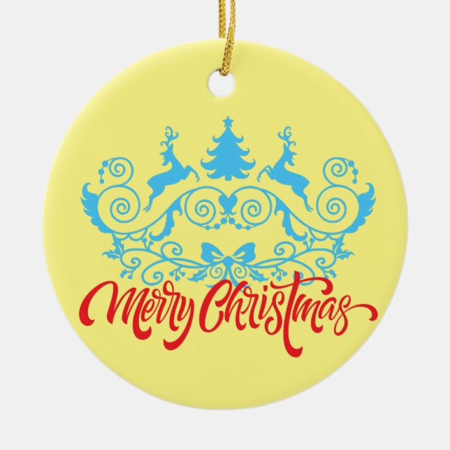 Natal, enfeites gêmeos 19 L Amarelo BG (Frente)