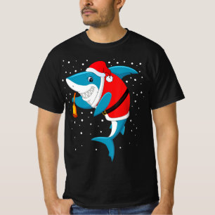 Natal - Engraçado Camiseta de Tubarão de Natal
