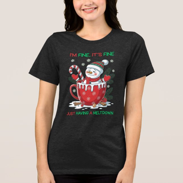 Natal engraçado do boneco de neve derretendo (Frente)
