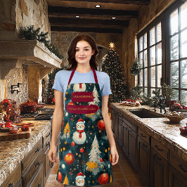 Natal escuro com Neves, Árvores e Ornamentos