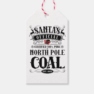 Natal - Etiqueta de Carvão do Polo Norte dos Papai