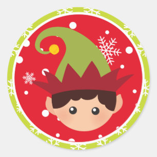 Natal - etiquetas do duende (redondas)