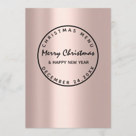 Natal Eve Holiday Winter Menu Rosa Moderno