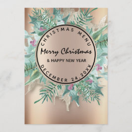 Natal Eve Holiday Winter Menu Rosa Wreath