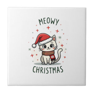 Natal Feliz com Gato Amante Meowy Festa Divertida
