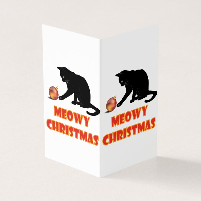 Natal Feliz Meowy Gato Divertido (Exterior)