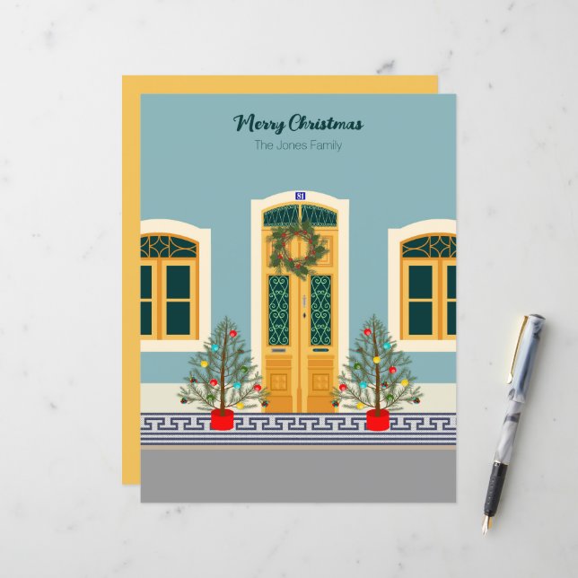 Natal Férias Casa Festiva Portuguesa (Frente/Verso In Situ)