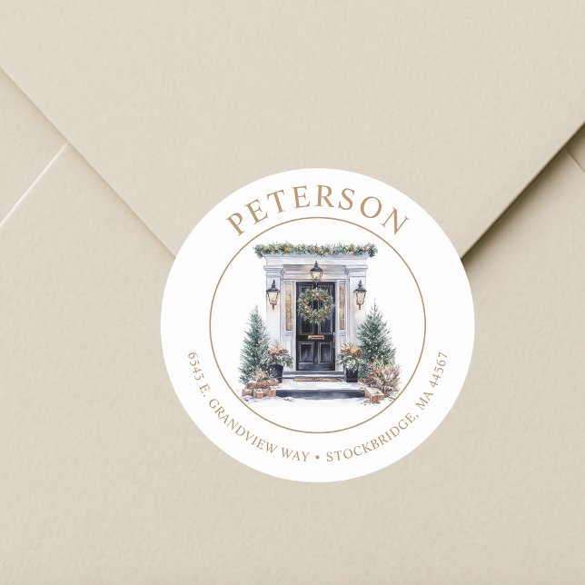 Natal Festivo Novo Endereço Residencial Etiquetas (Criador carregado)